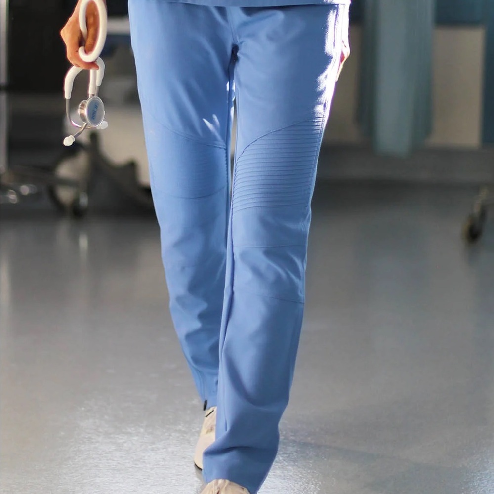 FIGS Kayne Moto scrub pants - Ceil Blue